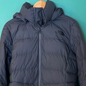 The North Face Down Filled Charcoal Hooded Puffer Jacket